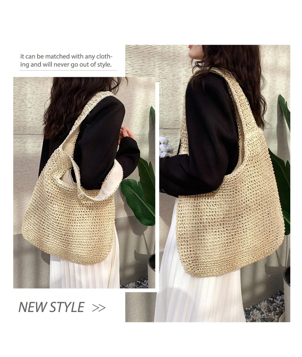 Summer Boho Straw Crochet Bags