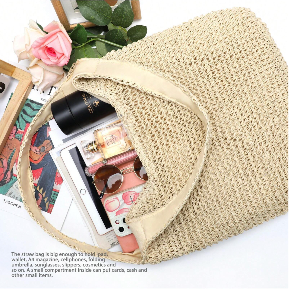 Summer Boho Straw Crochet Bags