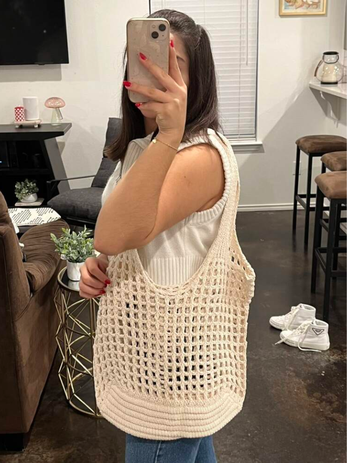 large crochet shopper bag