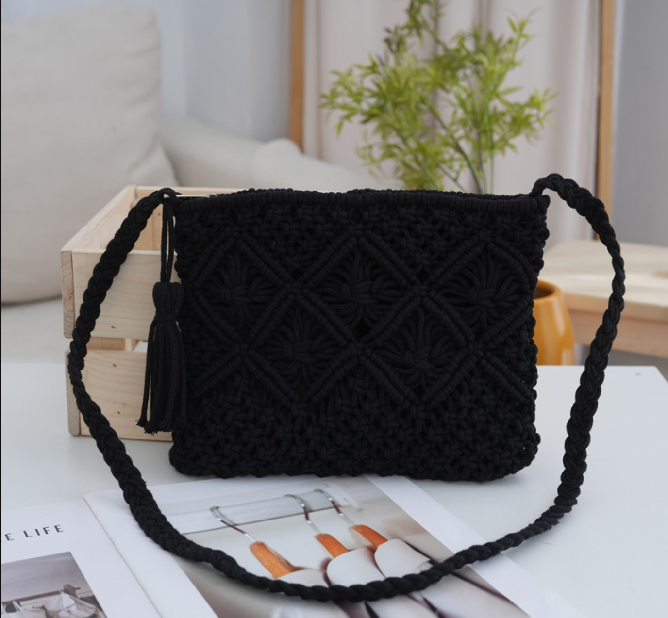 Women Small Crochet Clutch Bag