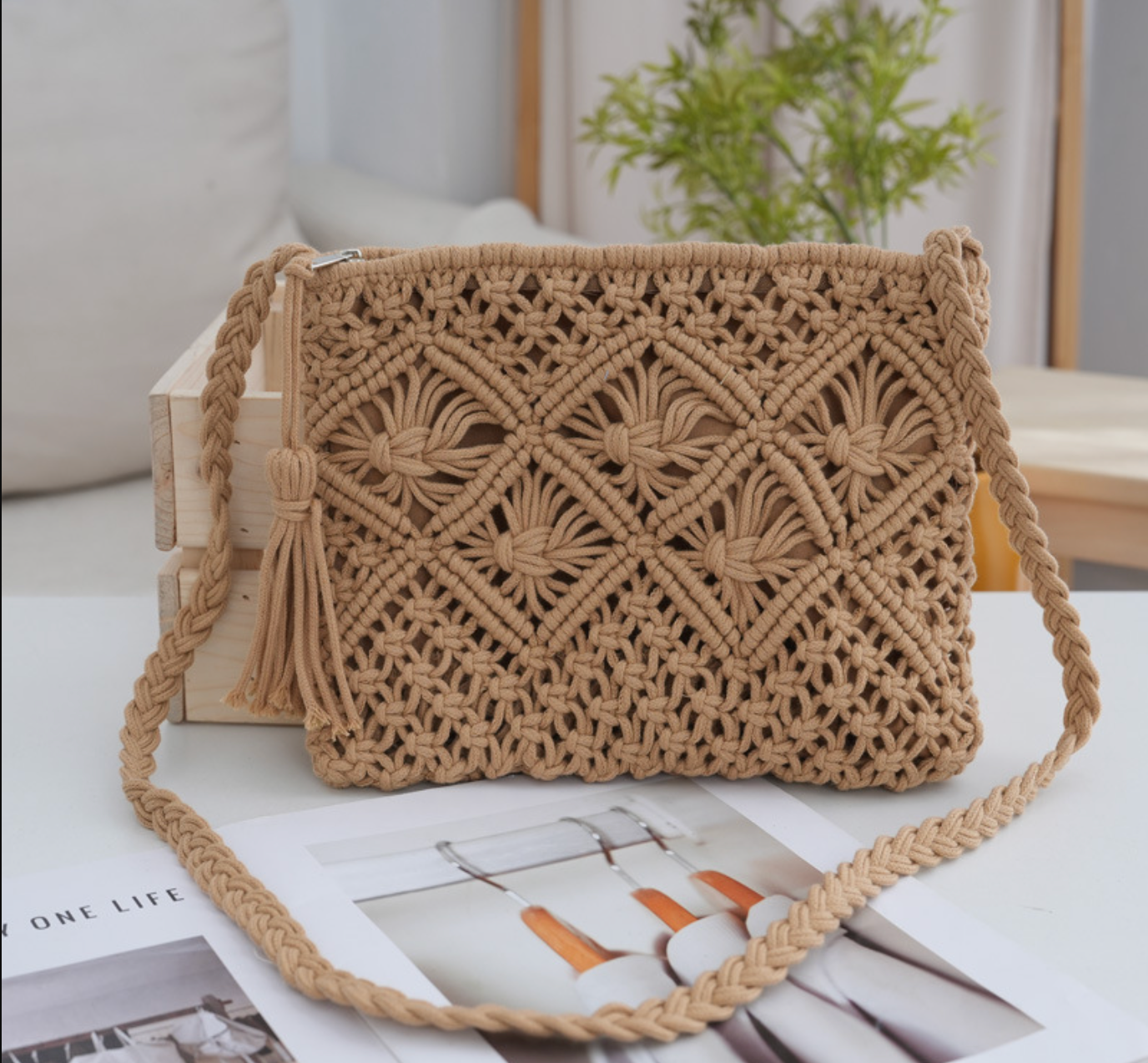 Women Small Crochet Clutch Bag