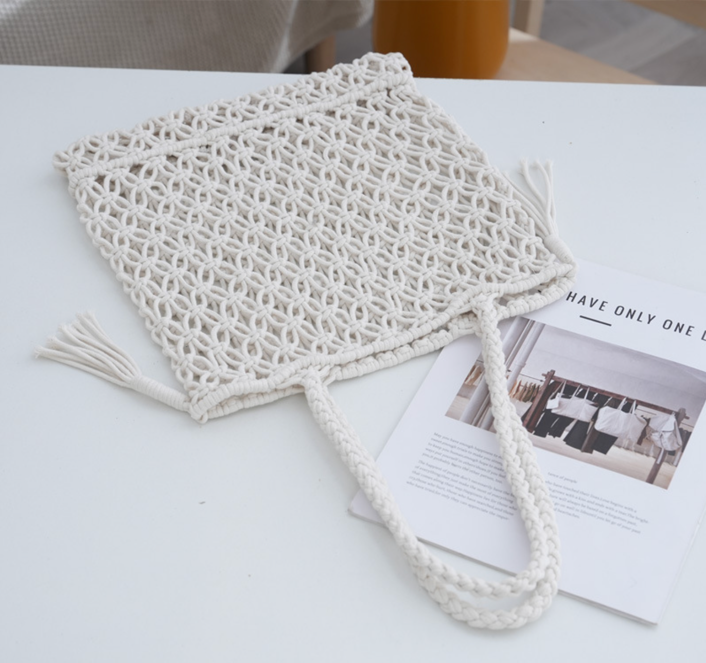 cotton crochet beach summer bag