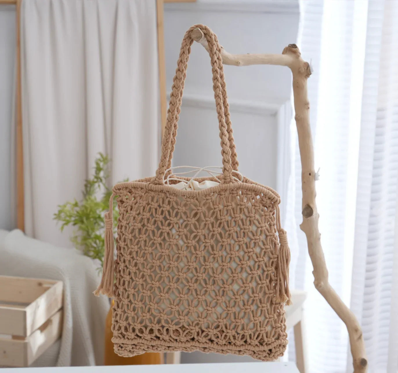 cotton crochet beach summer bag