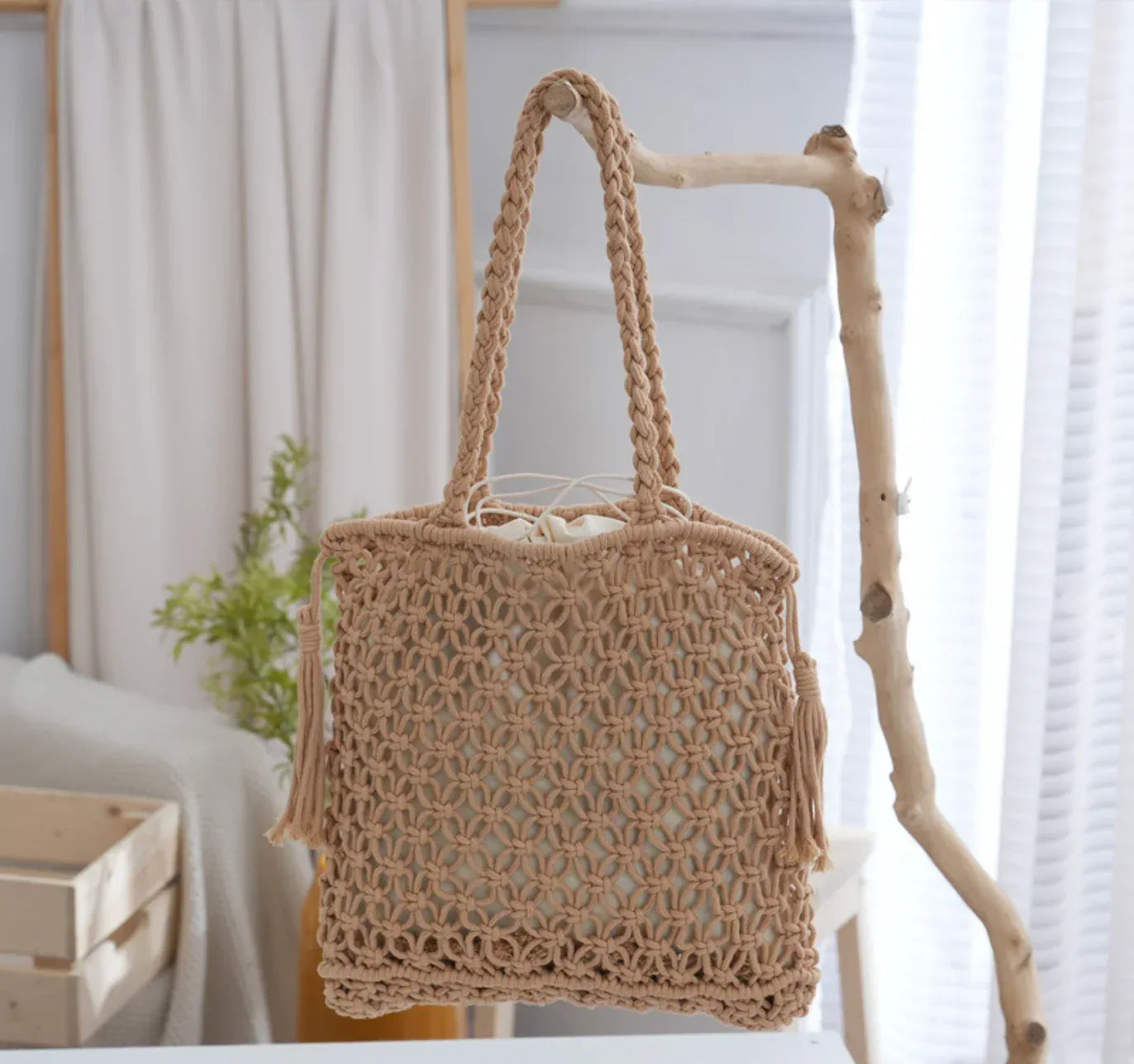 cotton crochet beach summer bag