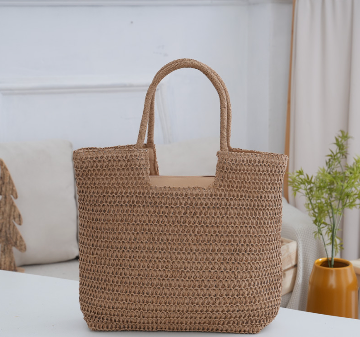 woven large straw bags beach summers holiday
