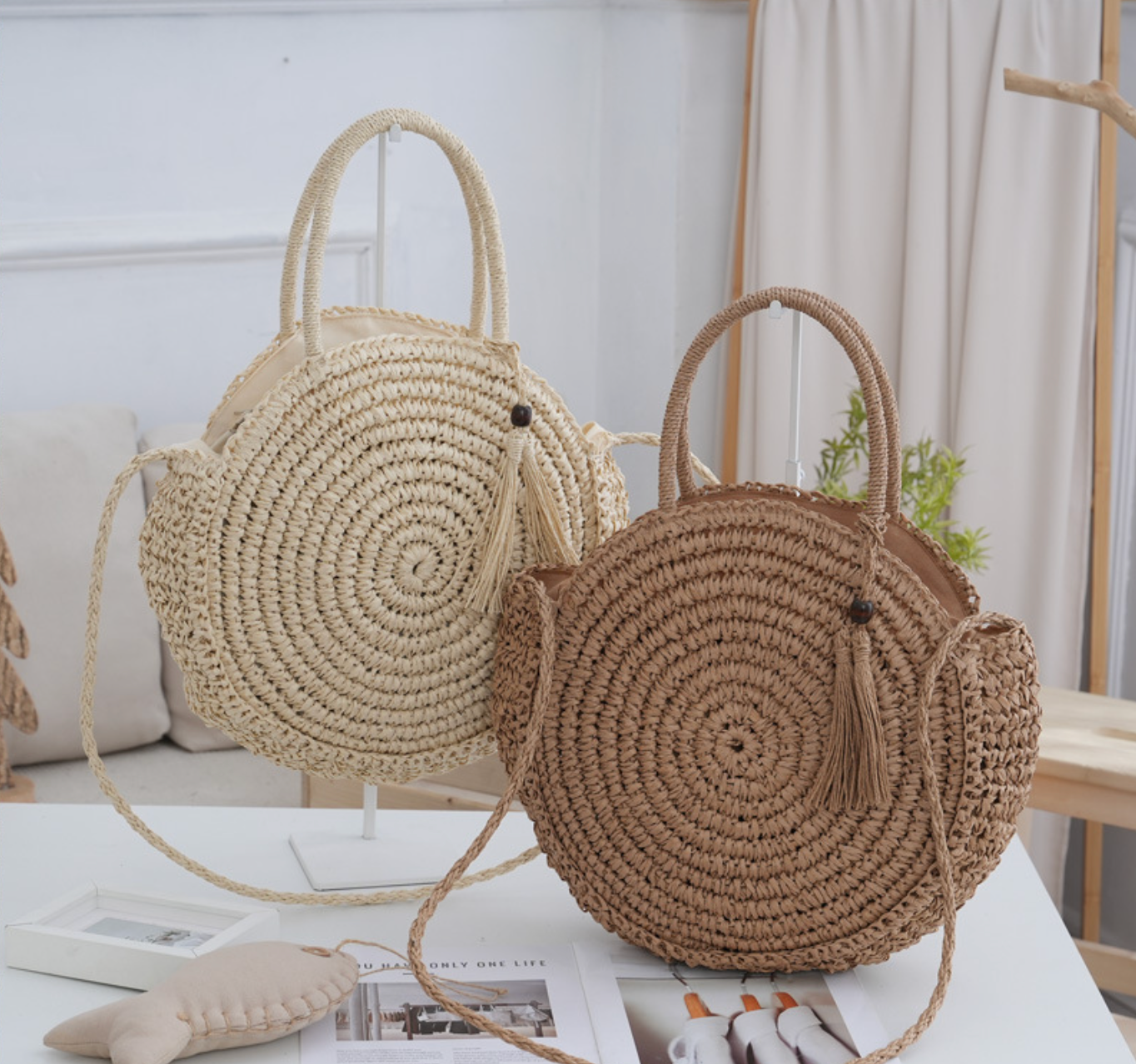 women woven straw bag beach summer