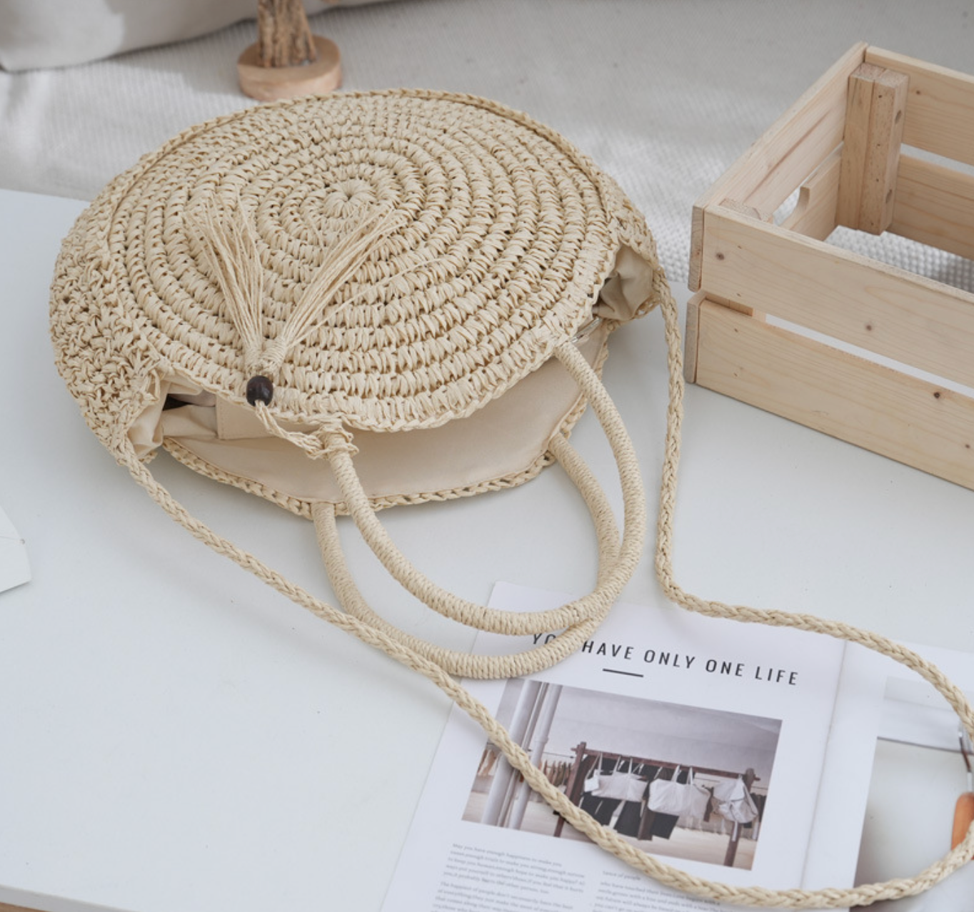 women woven straw bag beach summer