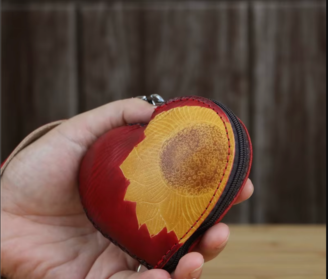 leather Heart Shaped Coin Purse