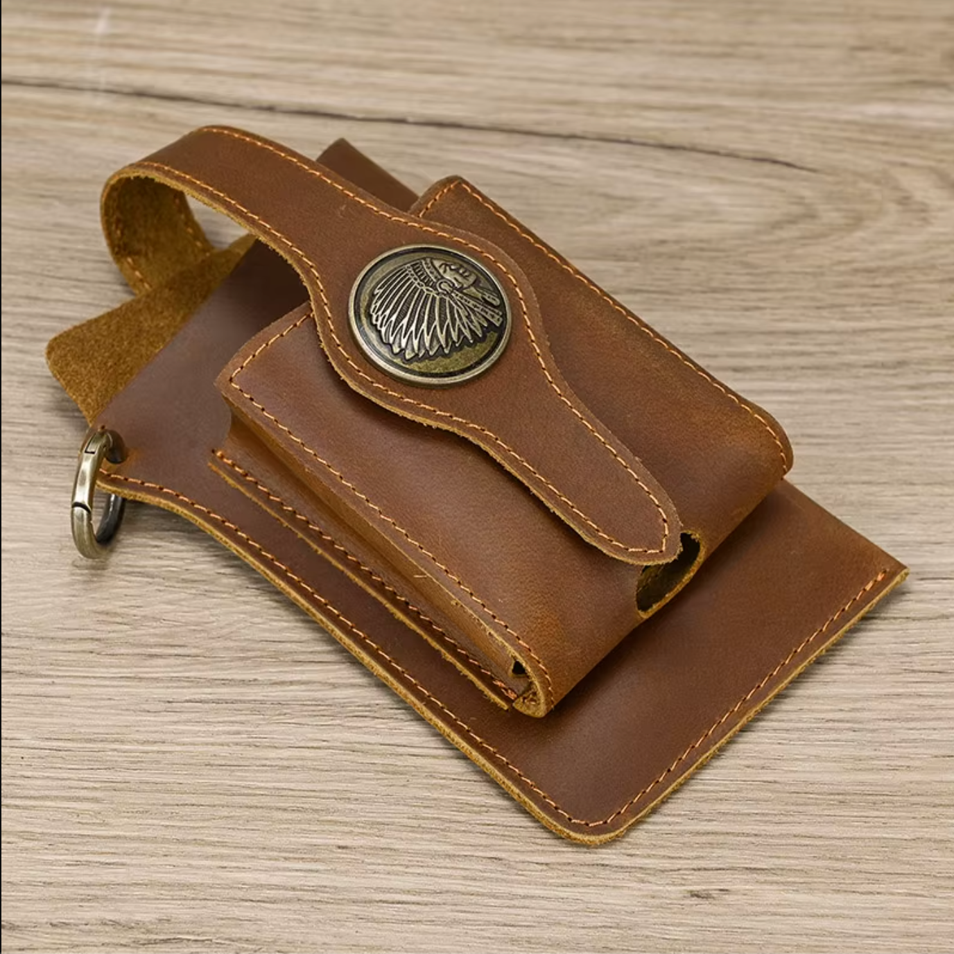 mens leather waist bag pack