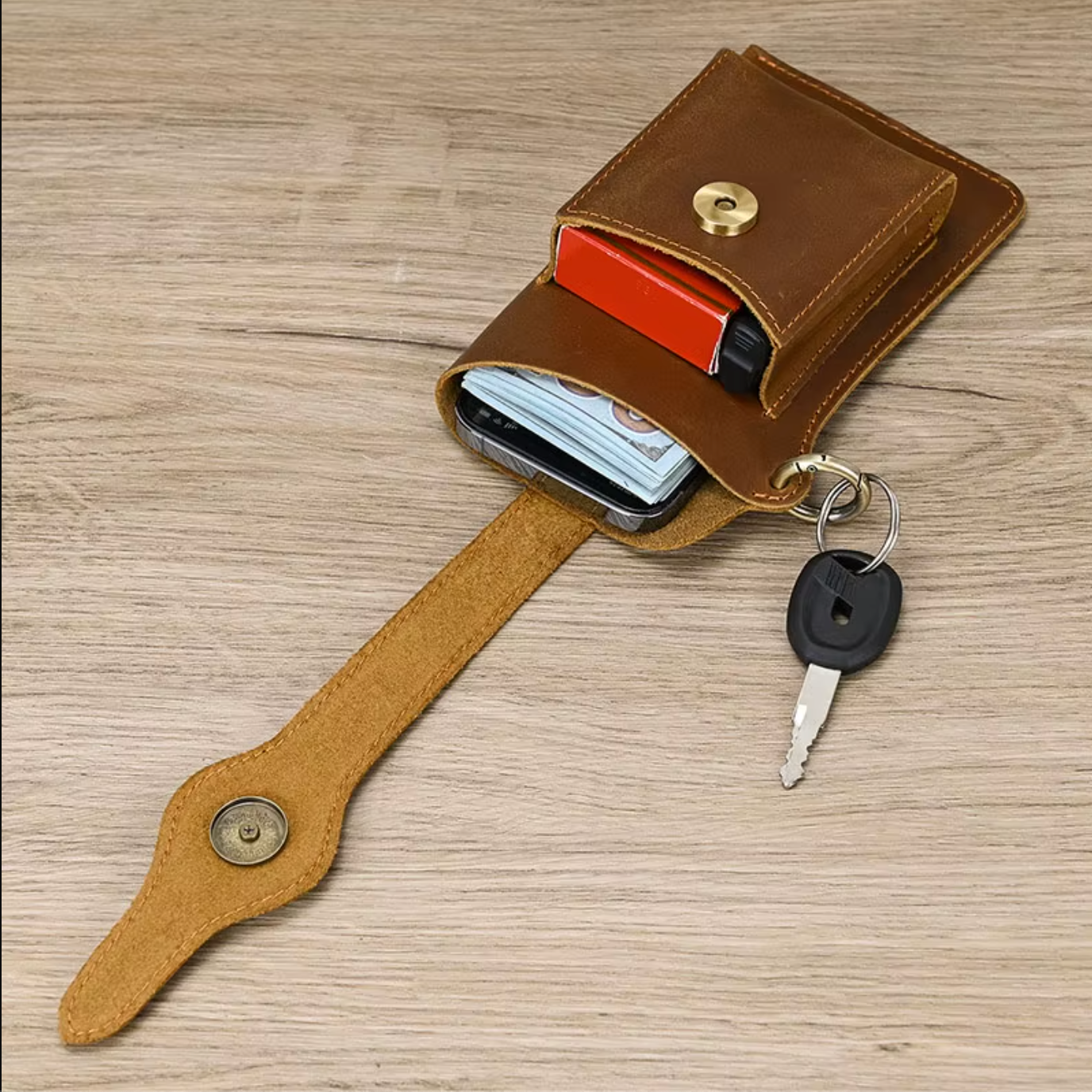 mens leather waist bag pack