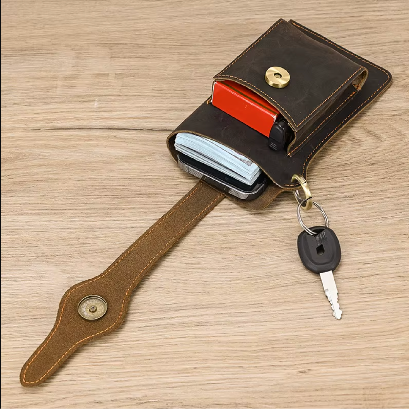 mens leather waist bag pack