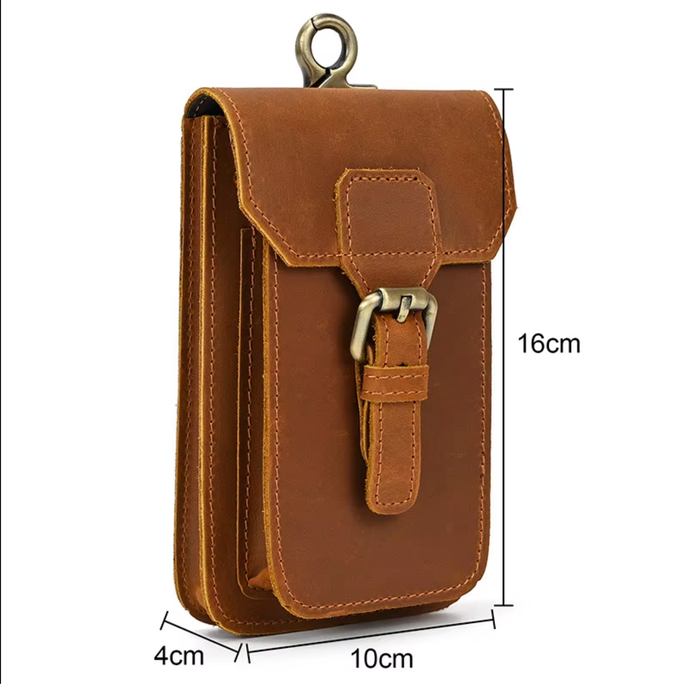 mens real leather hip waist bag