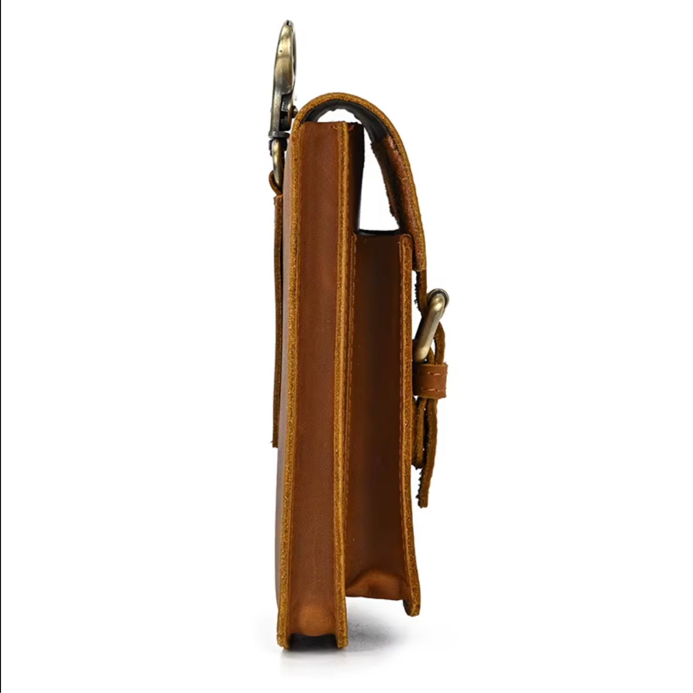 mens real leather hip waist bag