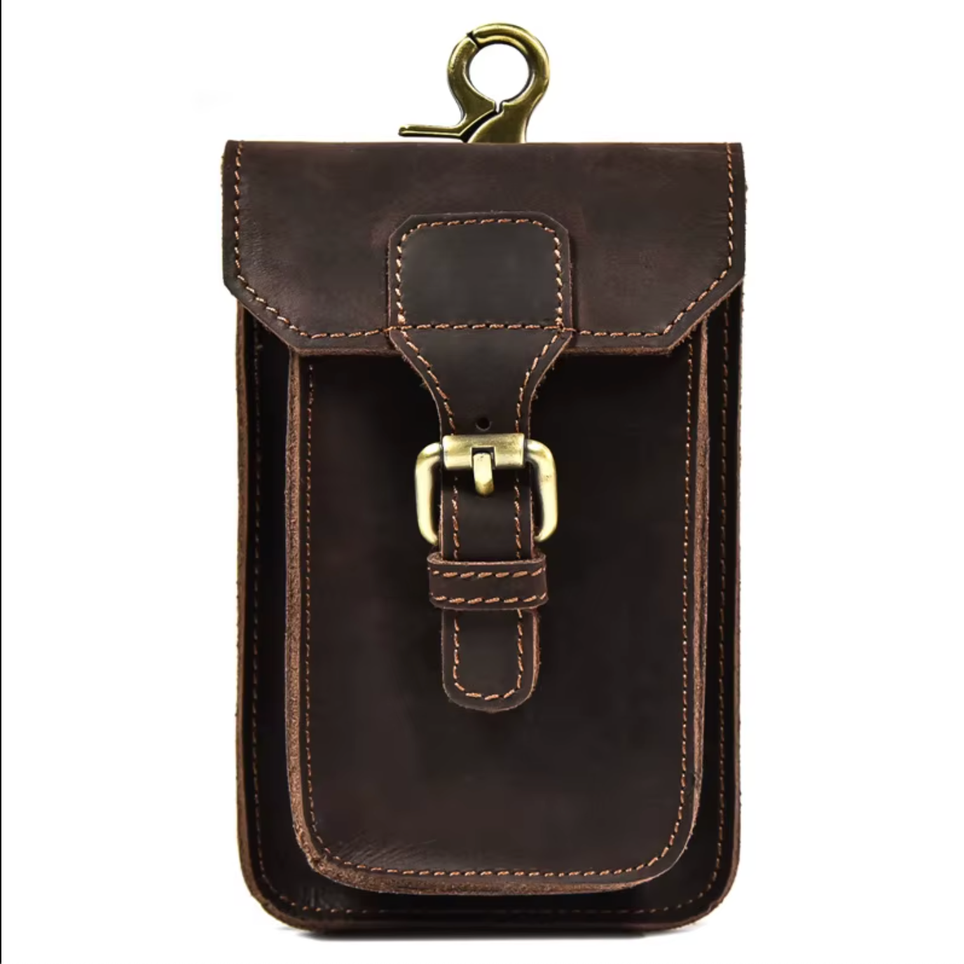 mens real leather hip waist bag