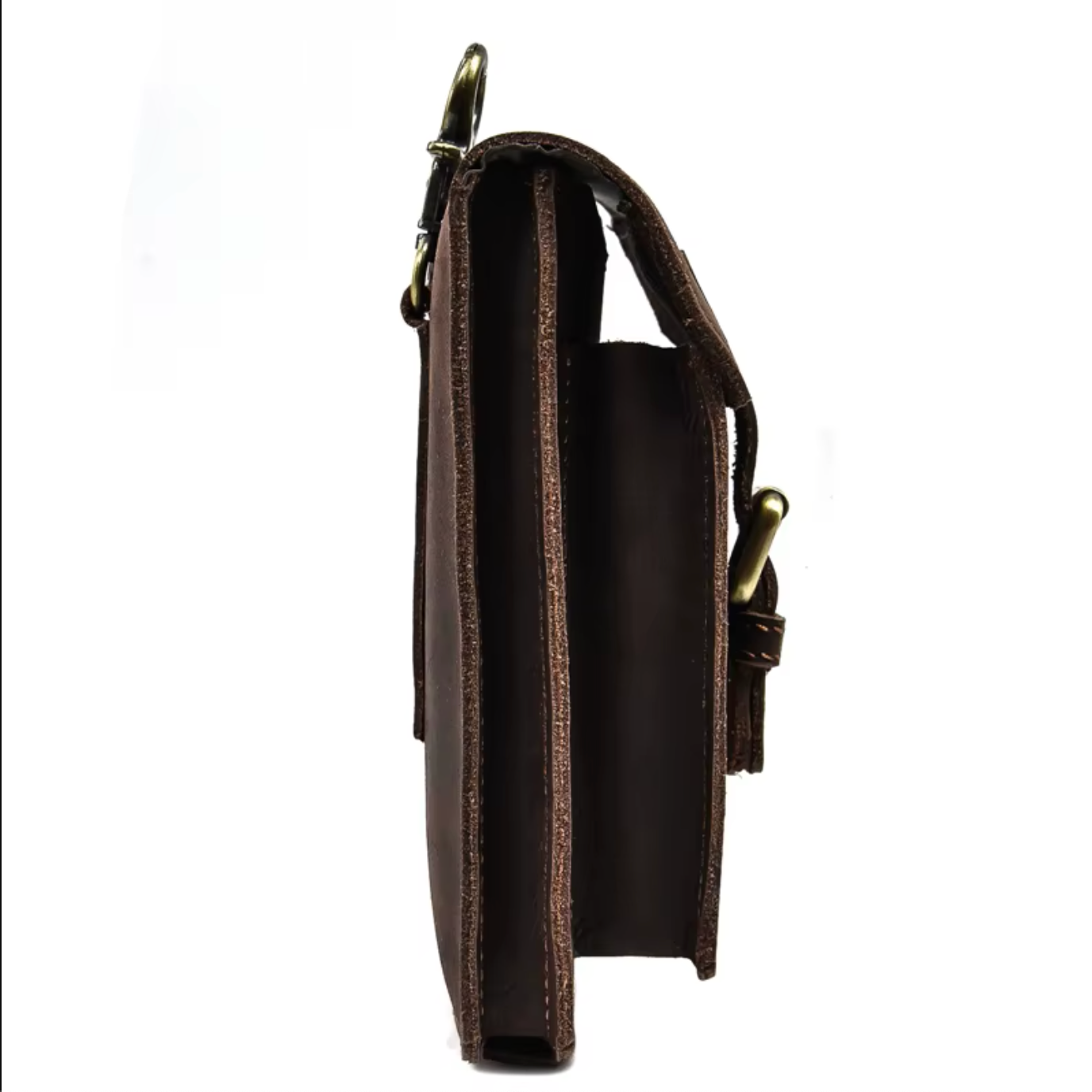 mens real leather hip waist bag