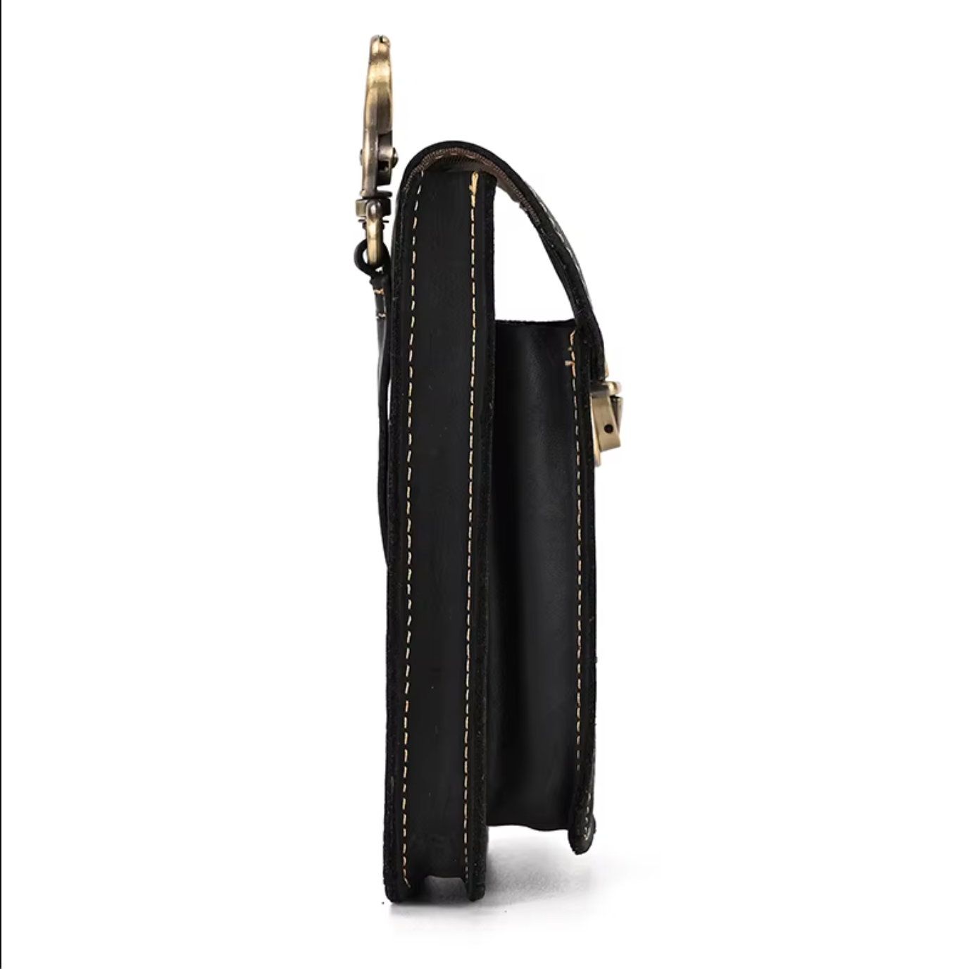mens real leather hip waist bag