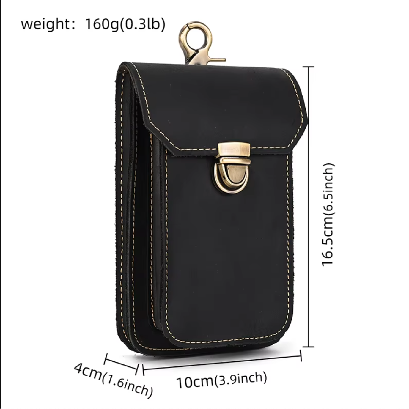 Genuine Leather Belt Clip Phone Pouch Waist Bag