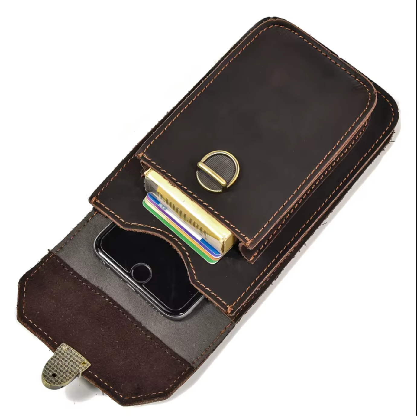 Genuine Leather Belt Clip Phone Pouch Waist Bag