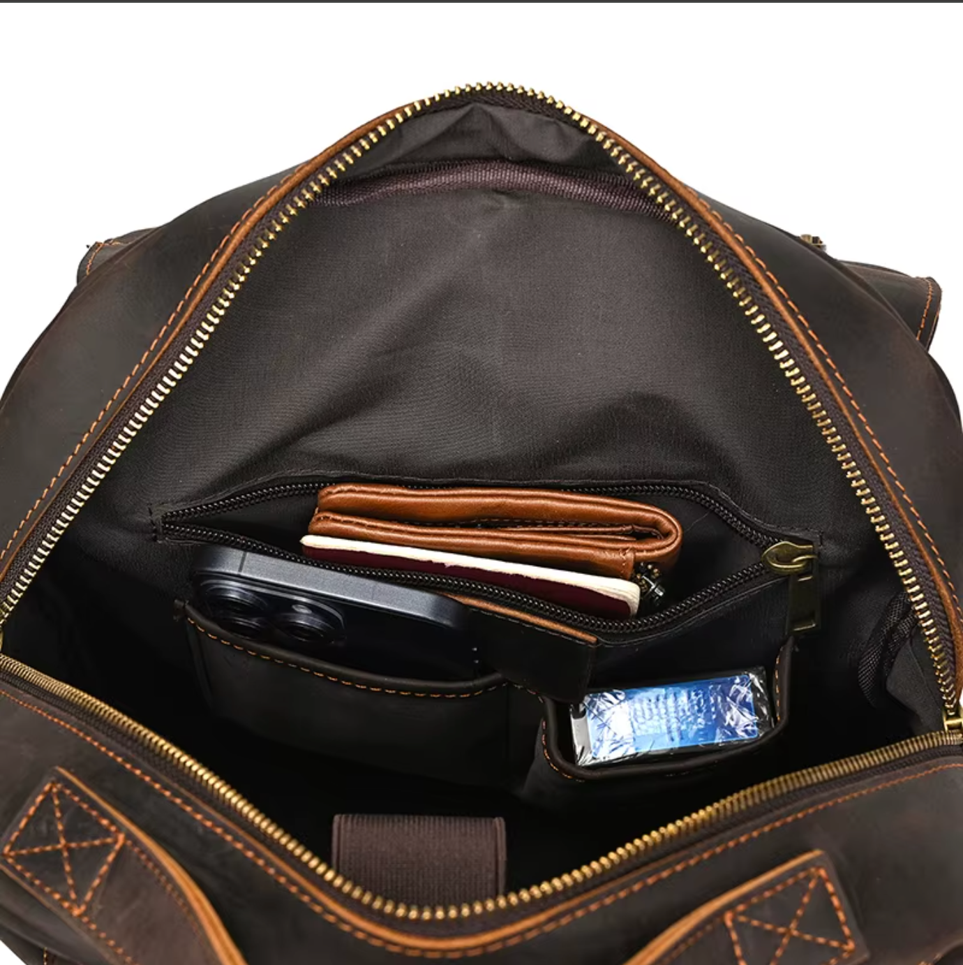 Brown Leather Rucksack Backpack Men