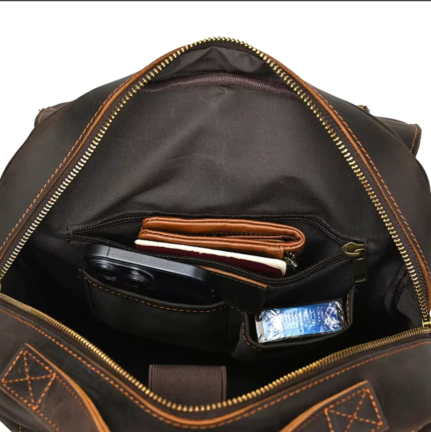 Brown Leather Rucksack Backpack Men