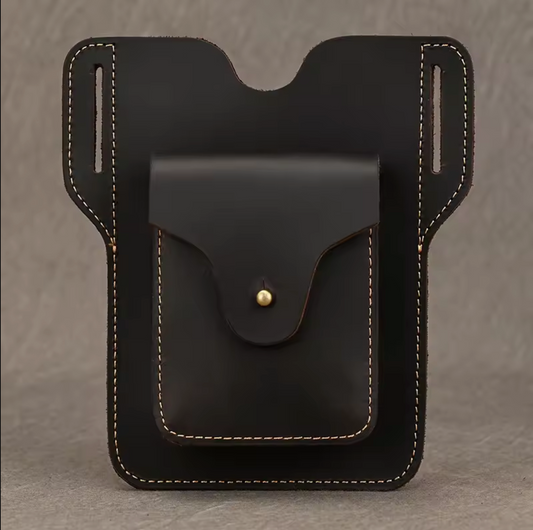 Brown Genuine Leather Belt Pouch