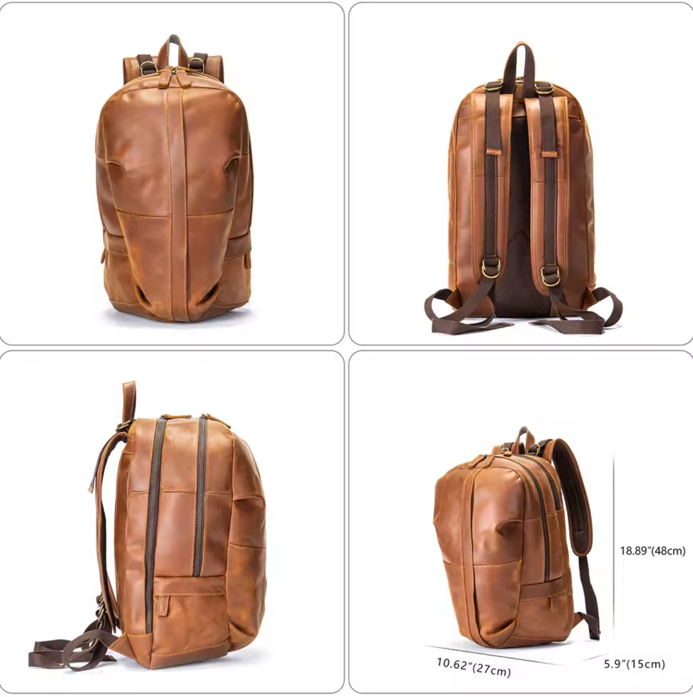Genuine Leather Men Backpack Daypacks