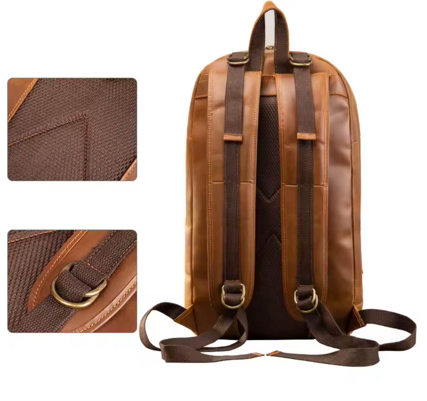 Genuine Leather Men Backpack Daypacks