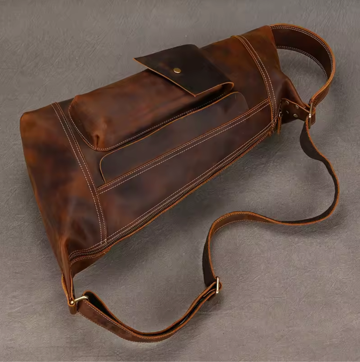 Men's Leather Chest Sling Bag