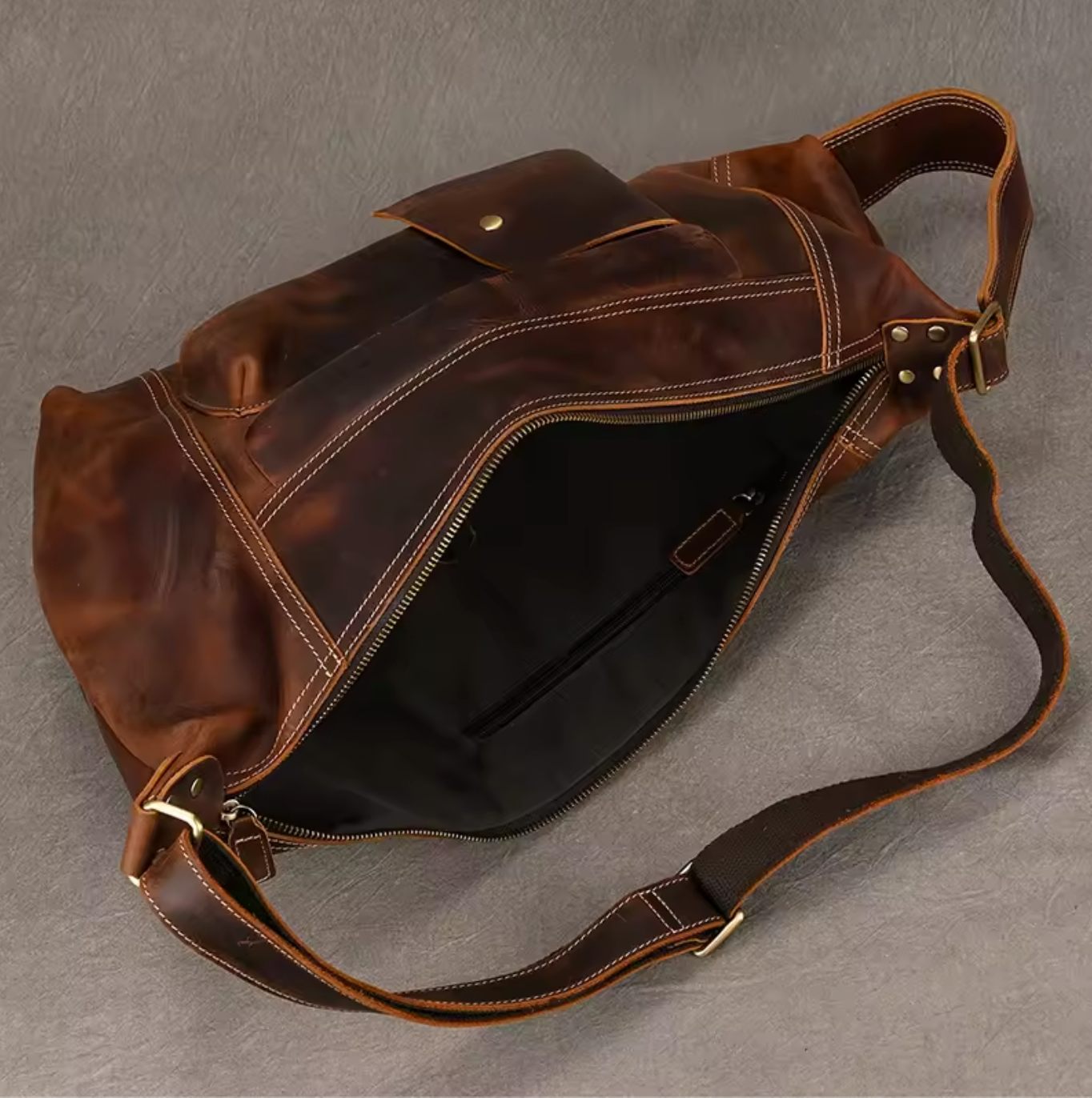 Men's Leather Chest Sling Bag