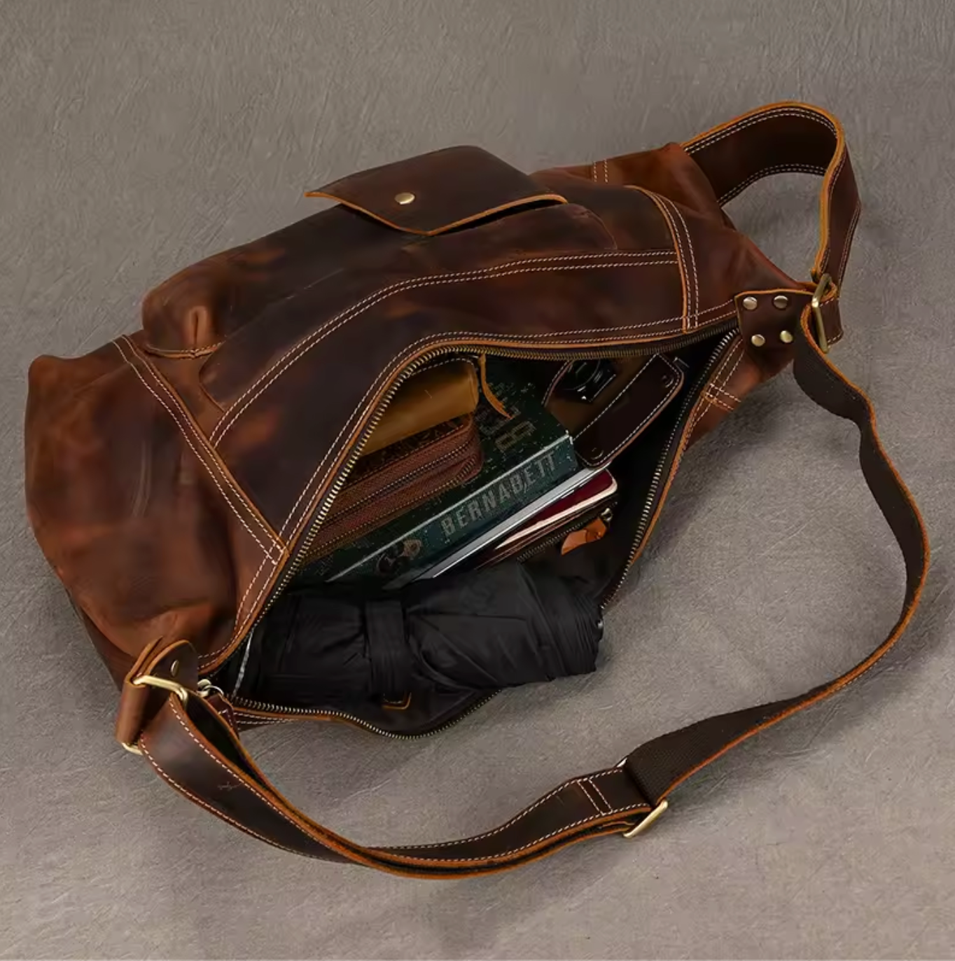 Men's Leather Chest Sling Bag