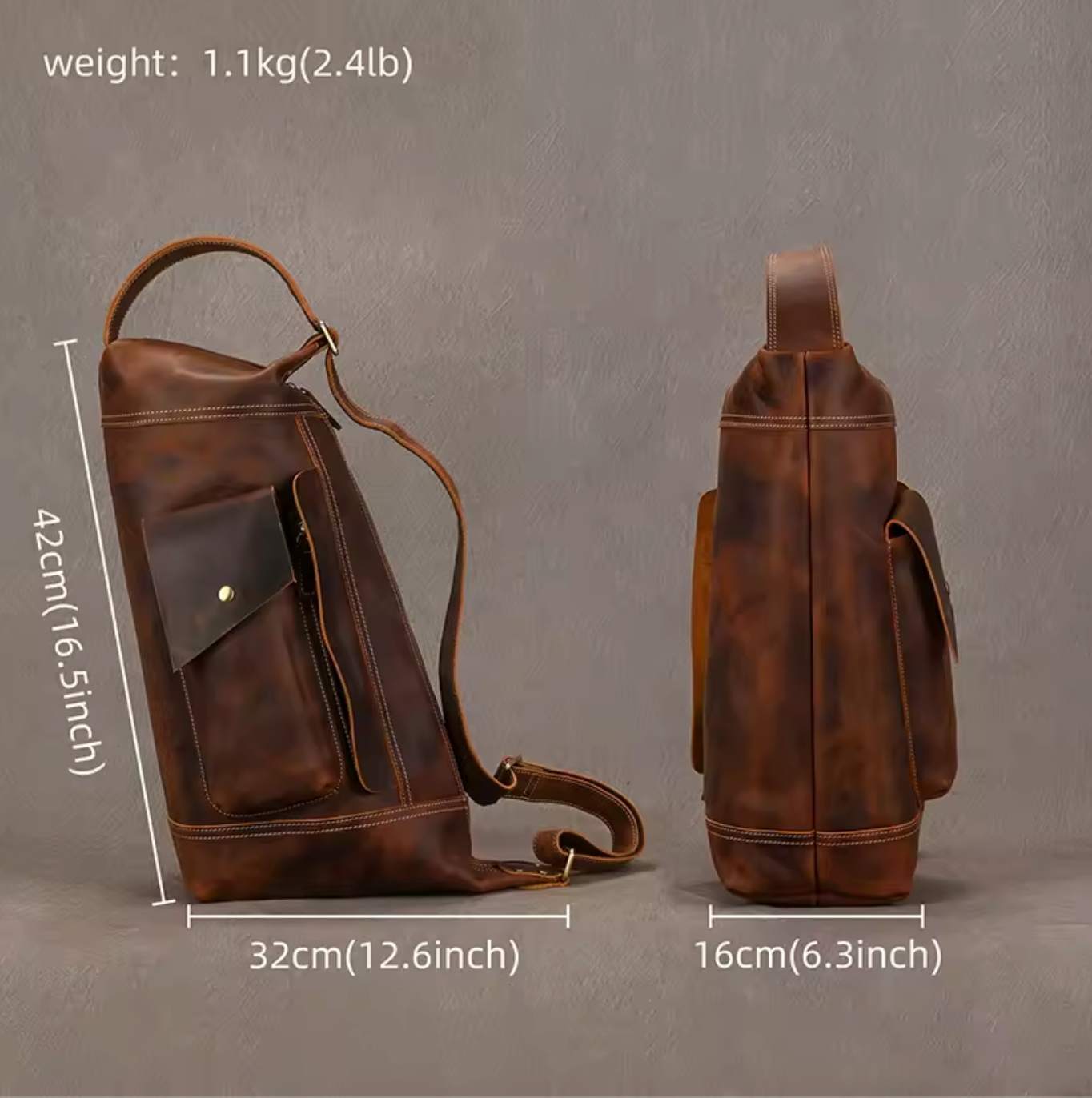 Men's Leather Chest Sling Bag