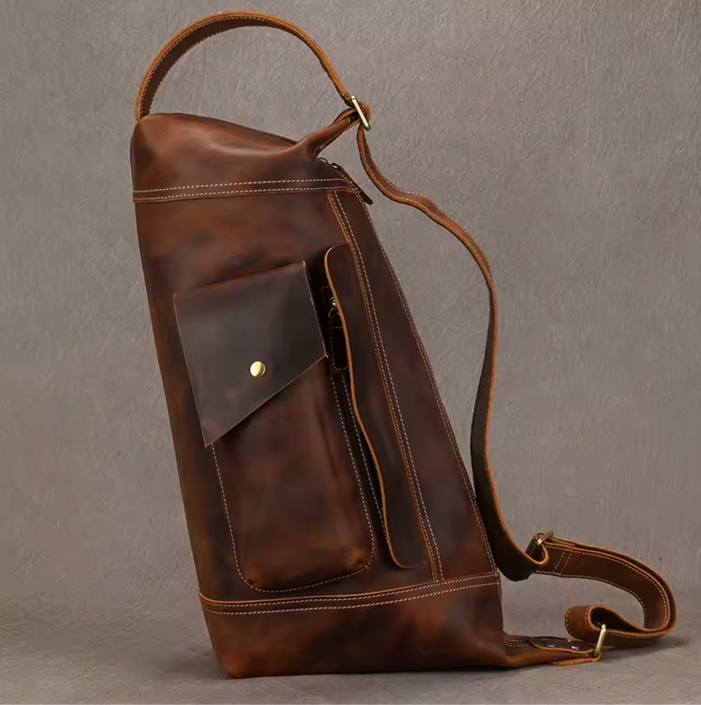 Men's Leather Chest Sling Bag