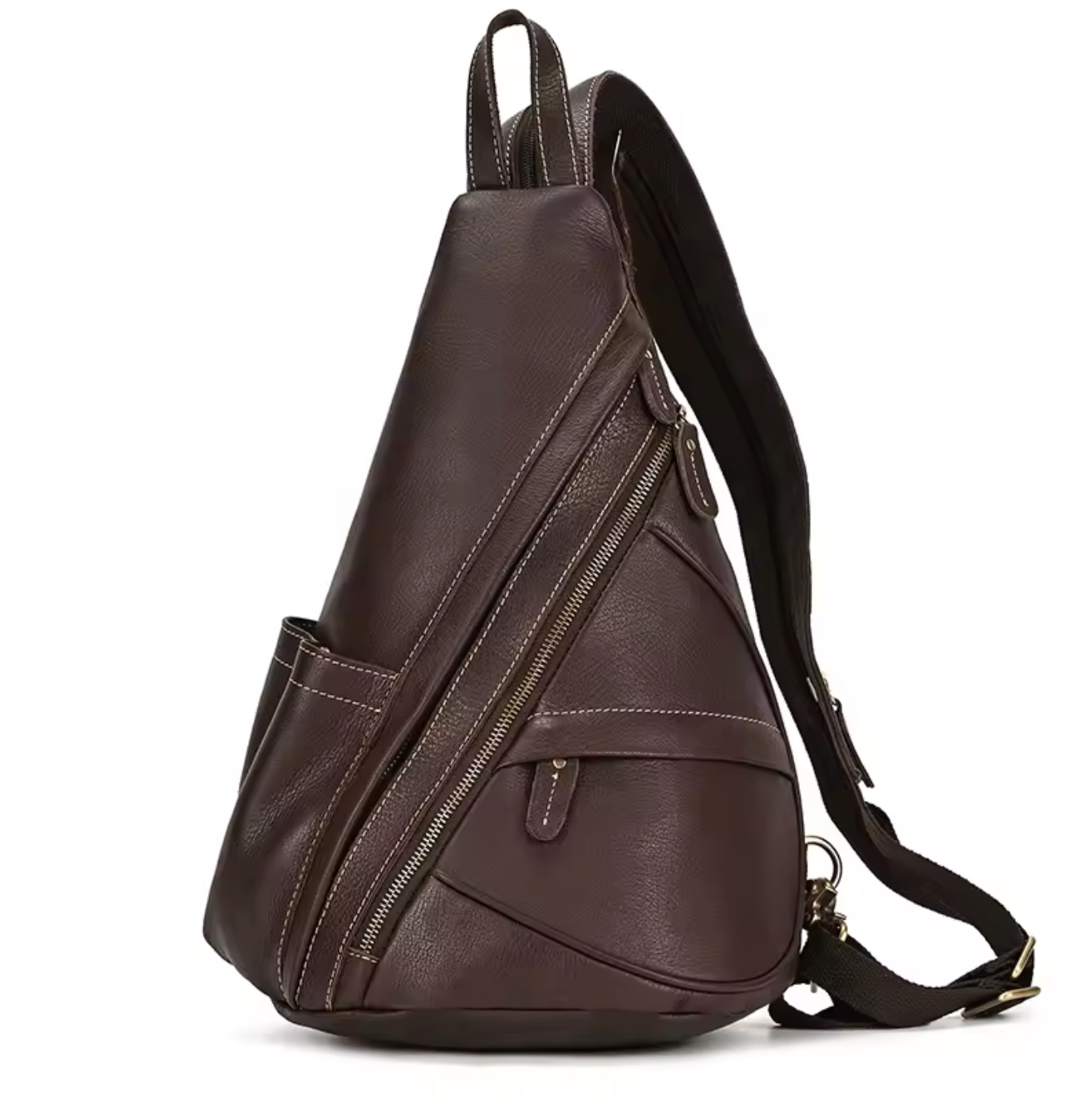 Genuine leather crossbody backpack