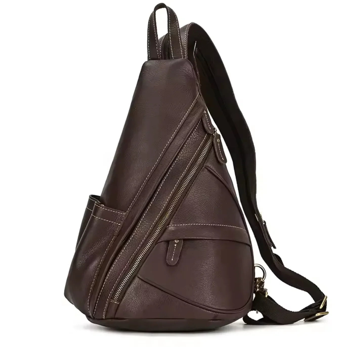 Genuine leather crossbody backpack