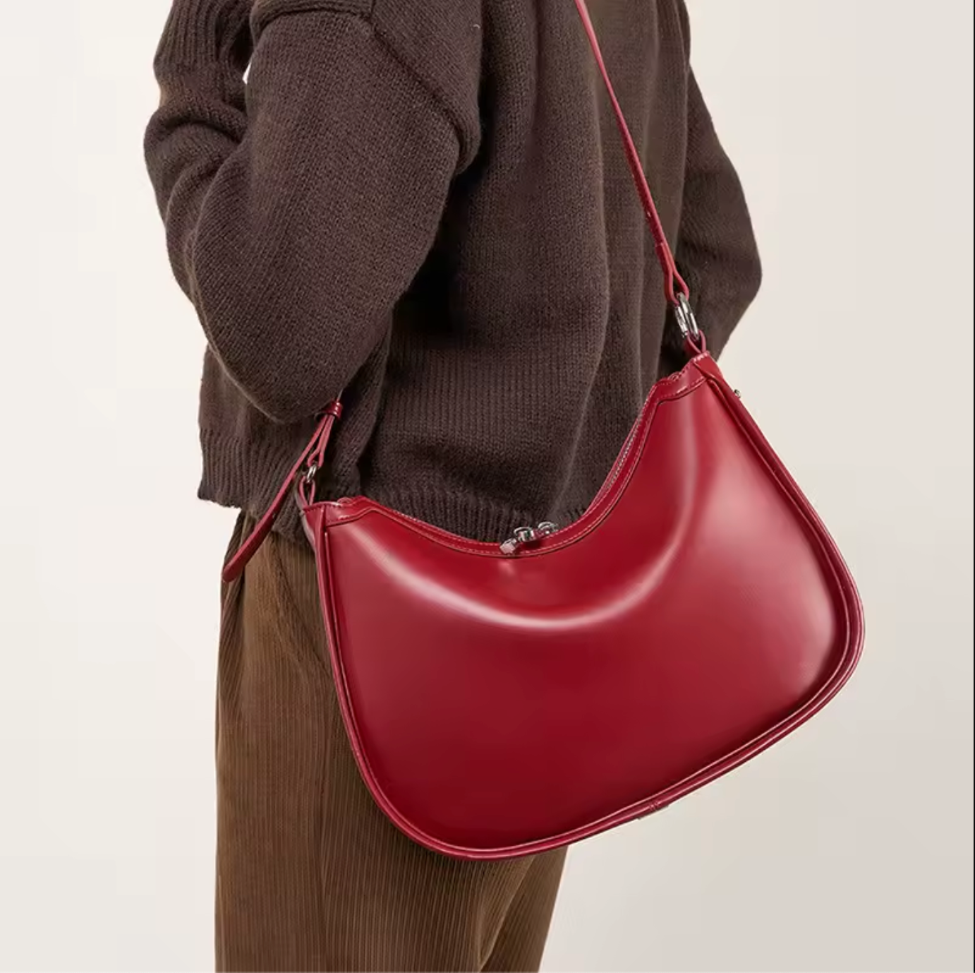 women real leather shoulder handbag