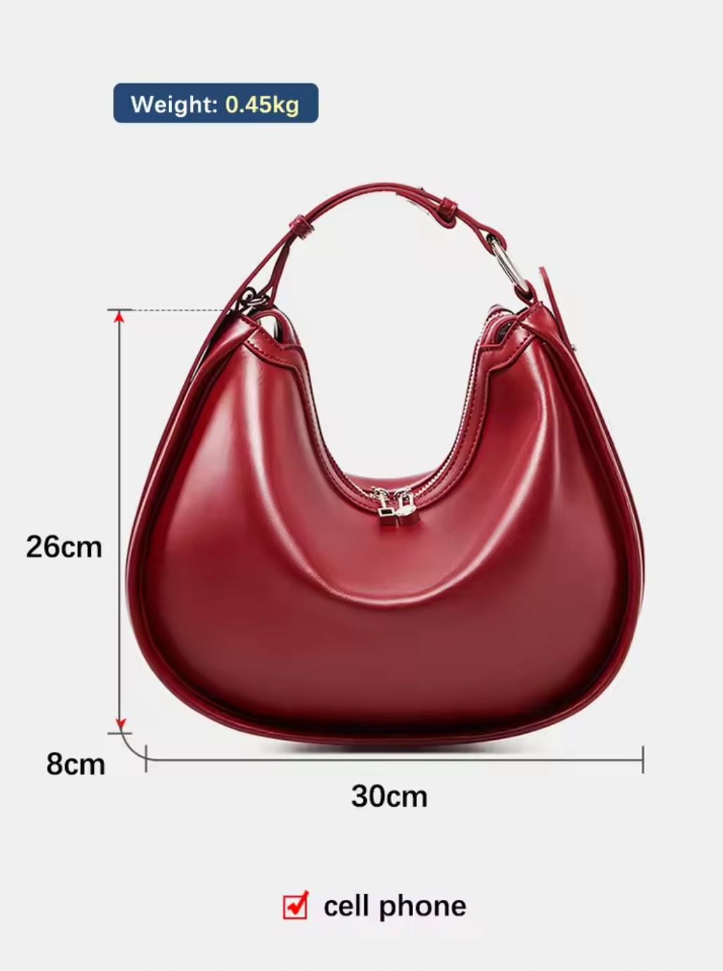 women real leather shoulder handbag