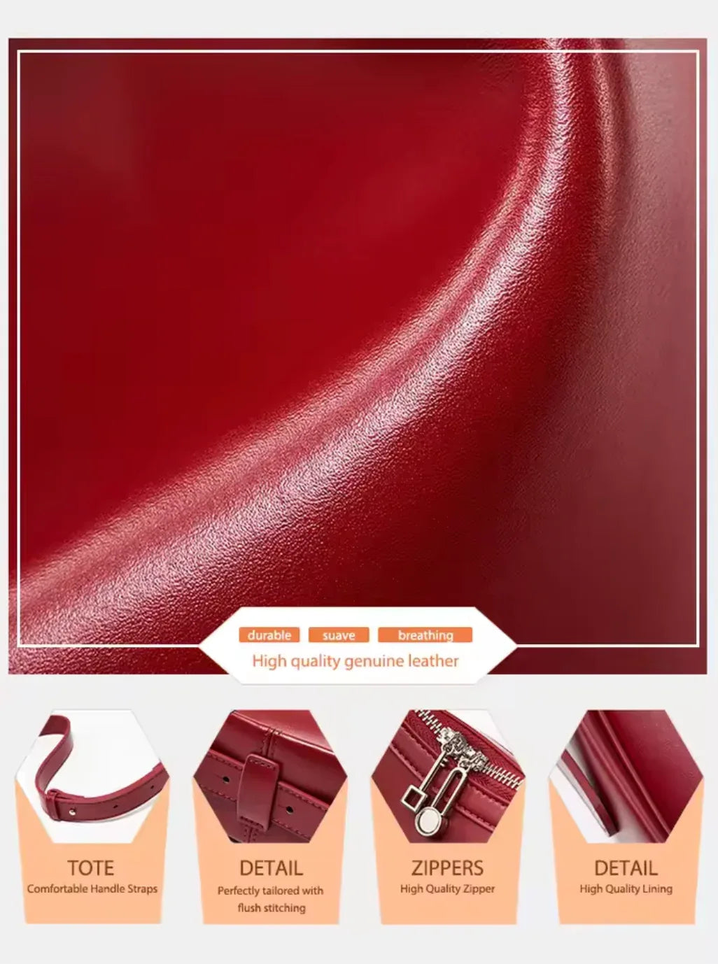 women real leather shoulder handbag