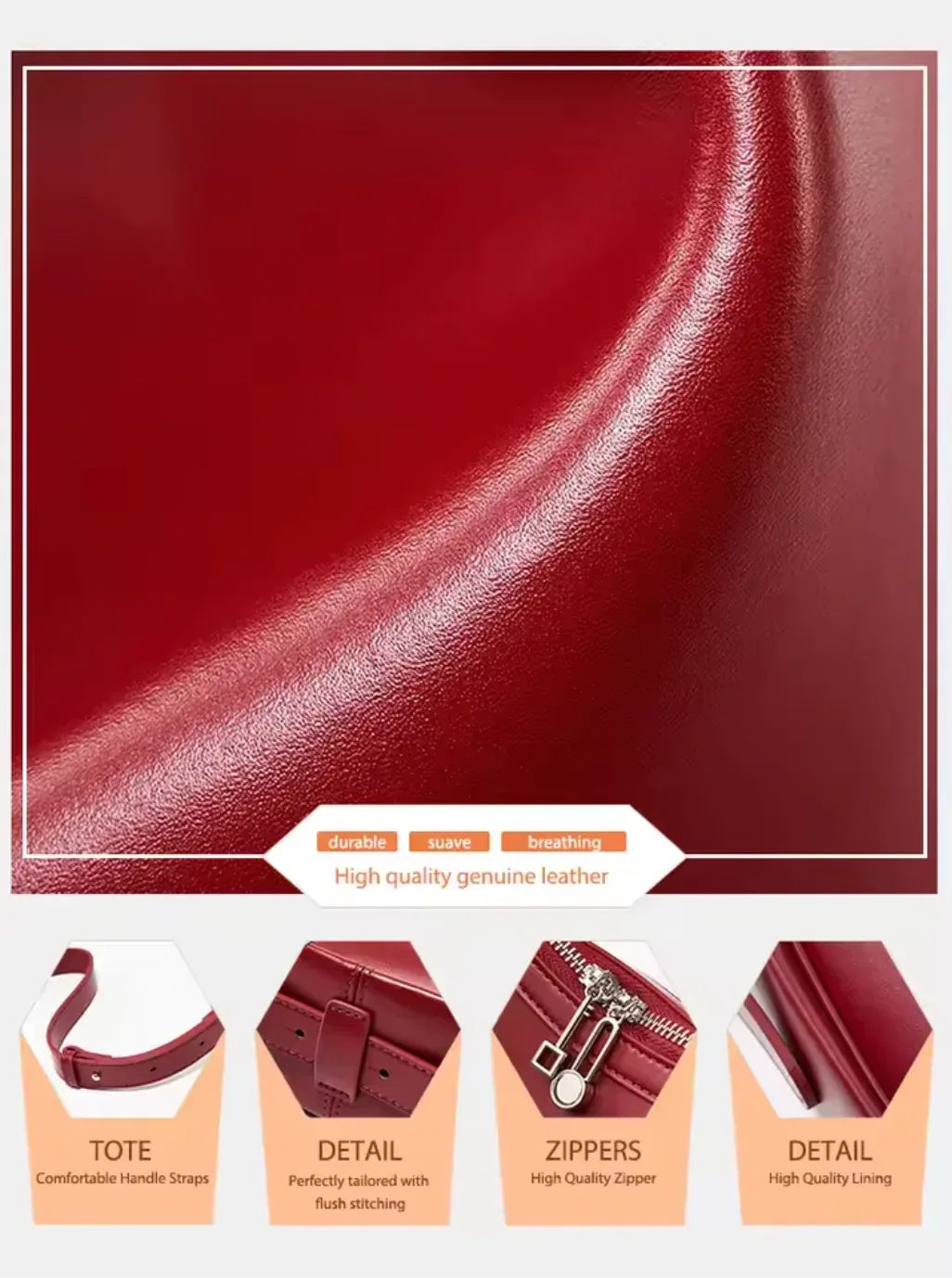 women real leather shoulder handbag