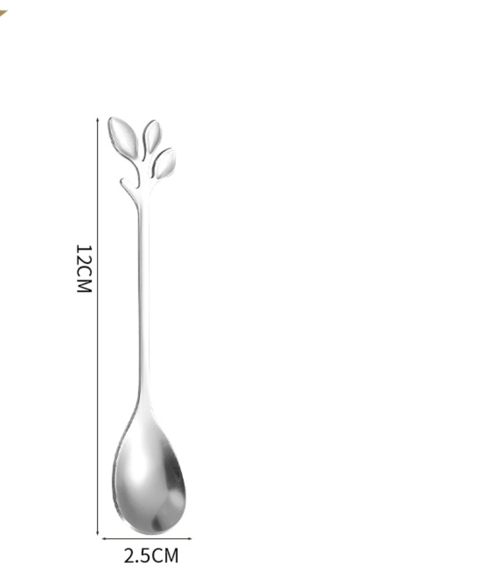 Leaf Handle Dessert Cutlery Set Spoon And Fork