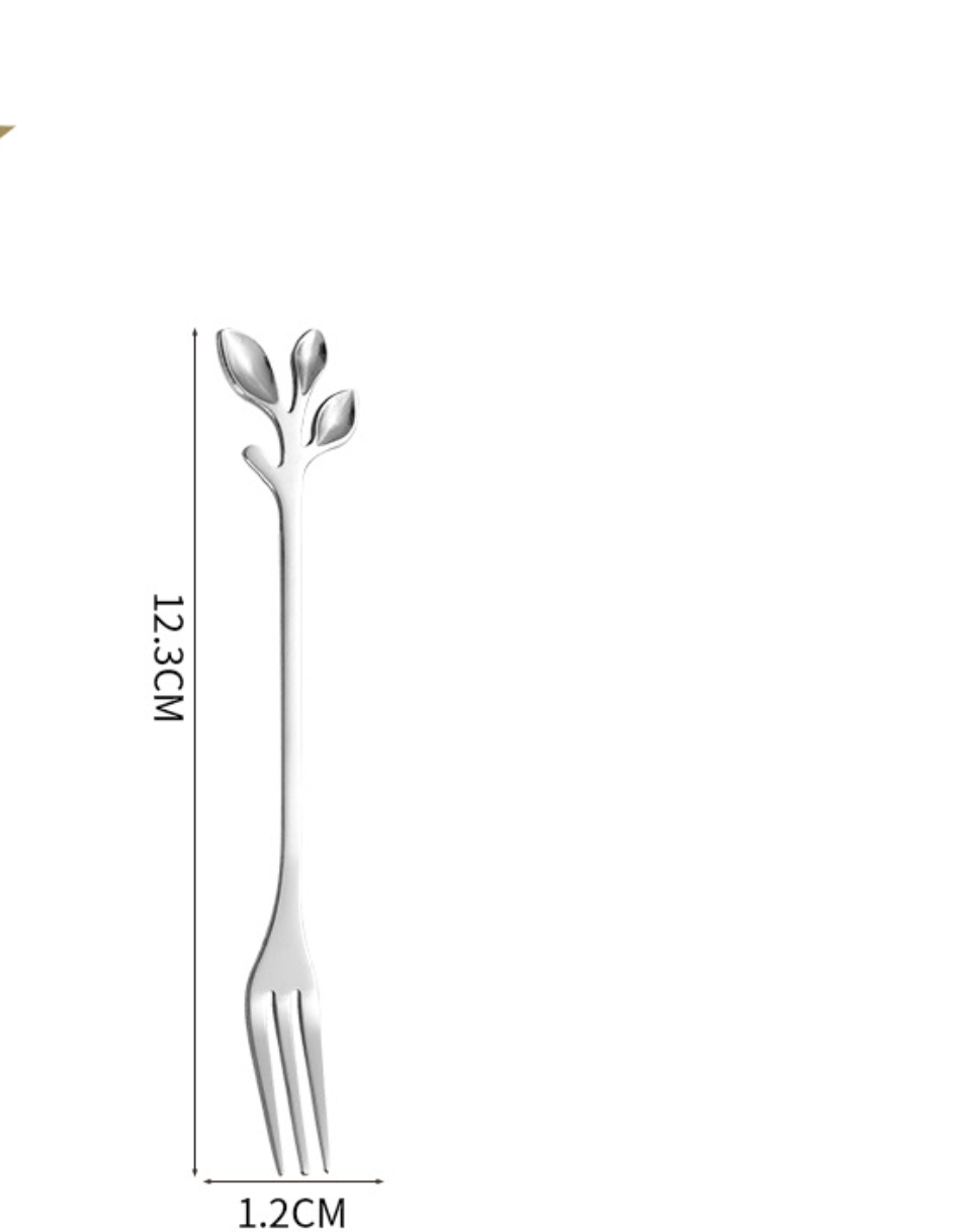 Leaf Handle Dessert Cutlery Set Spoon And Fork