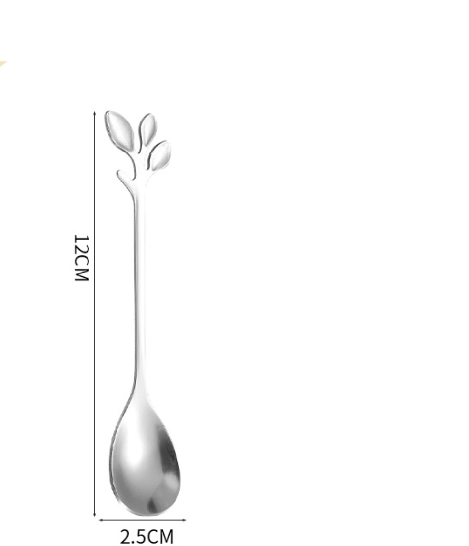 Leaf Handle Dessert Cutlery Set Spoon And Fork