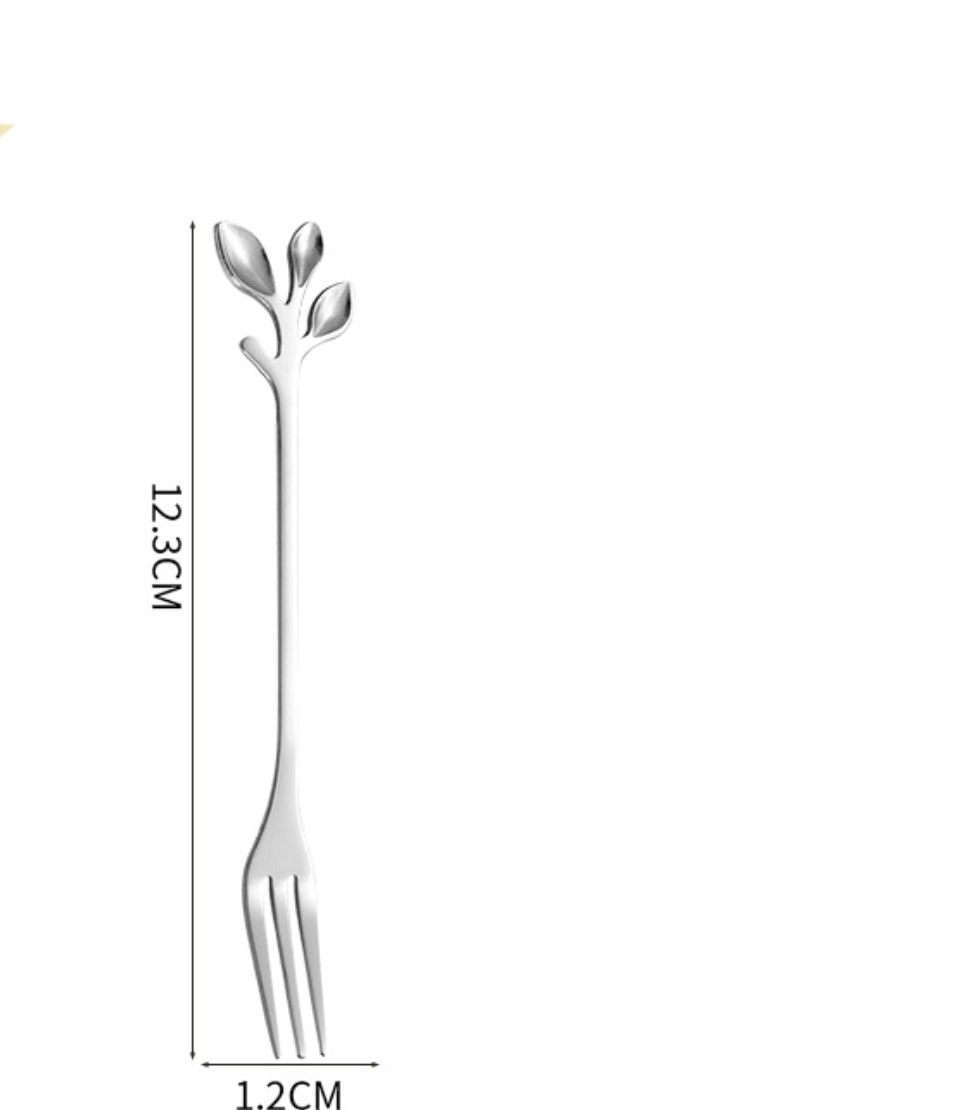 Leaf Handle Dessert Cutlery Set Spoon And Fork