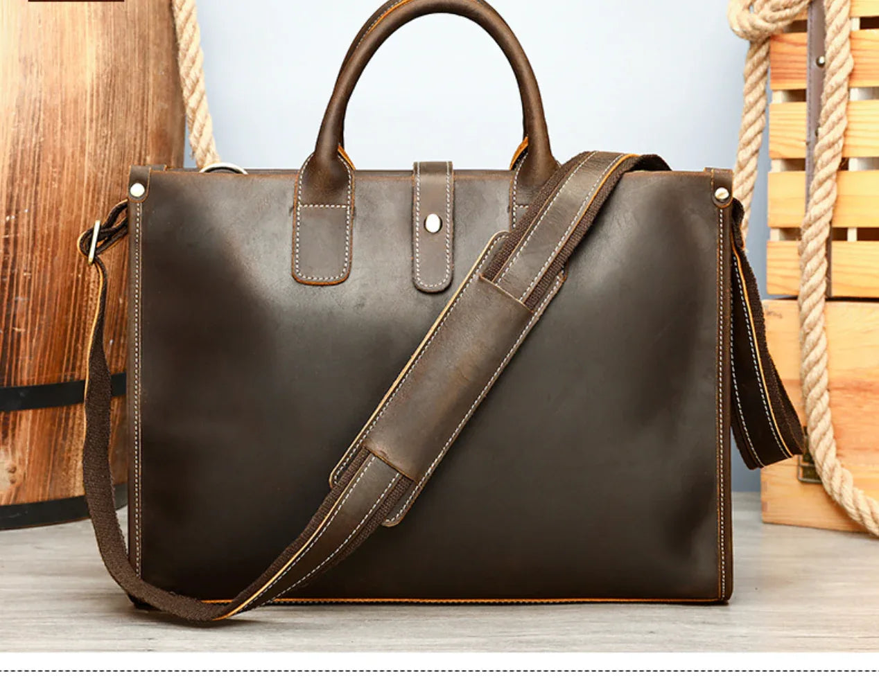 brown briefcase leather crossbody bag
