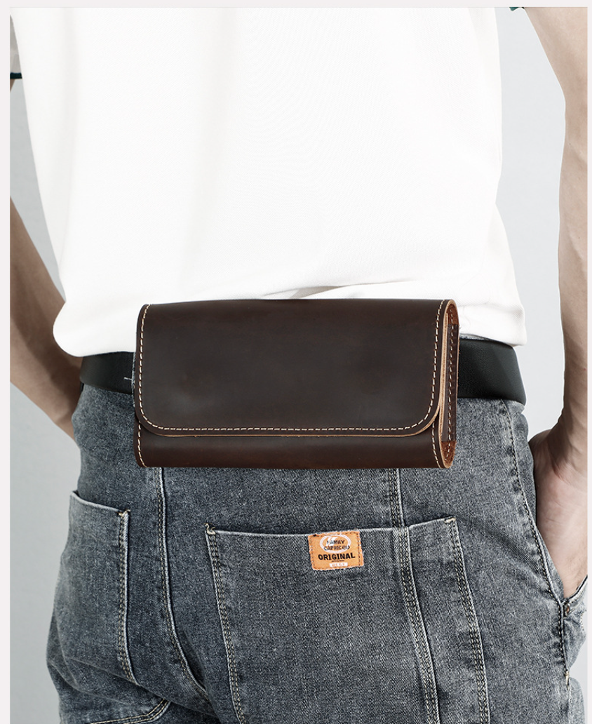 genuine leather waist belt bag