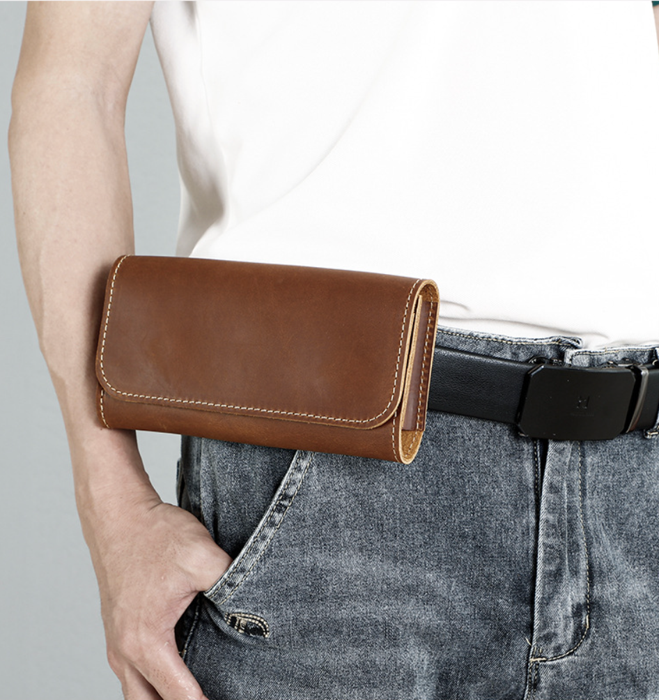 genuine leather waist belt bag