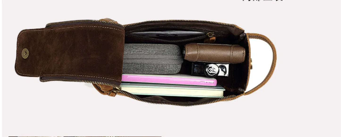 mens toiletry bag real leather