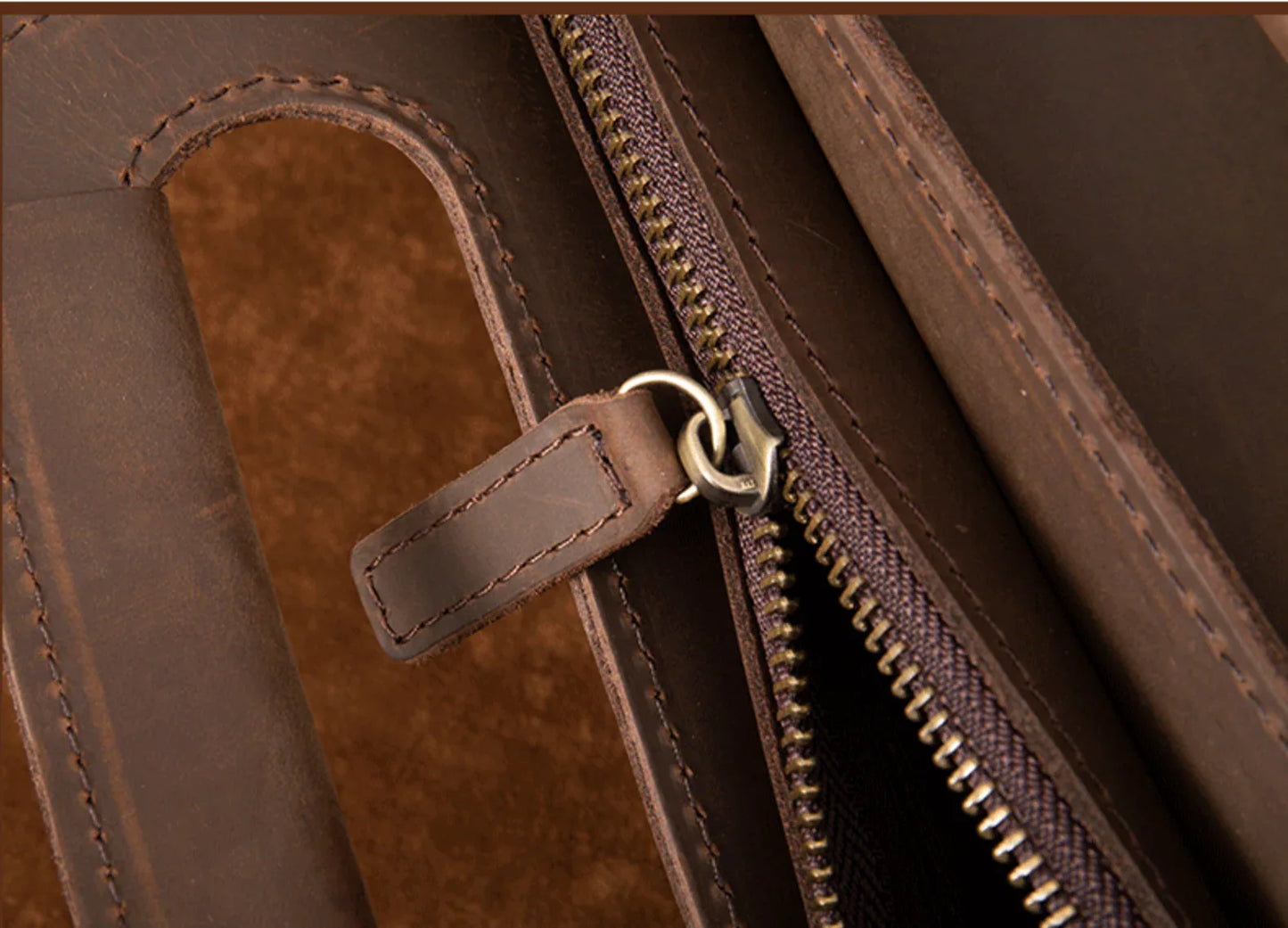 Genuine Leather Briefcase Crossbody Bag for Men