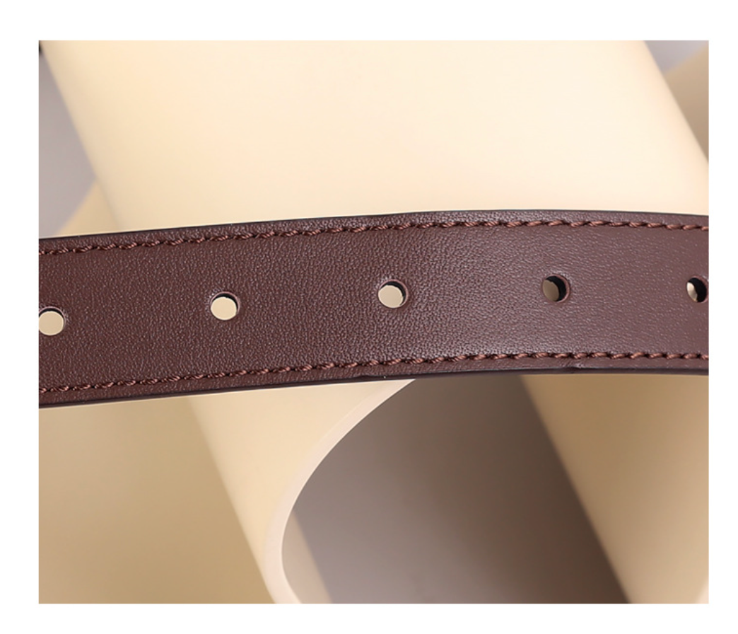 thin leather women's belts with gold buckle