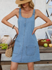 Women Denim Overall Dress Blue Jean Cowgirl Outfits