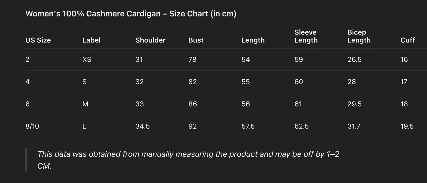 Cashmere Cardigan Women's Lightweight Sweater